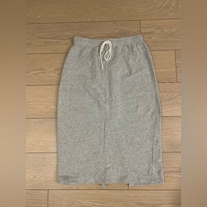 Aerie midi drawstring sweater skirt size large gray